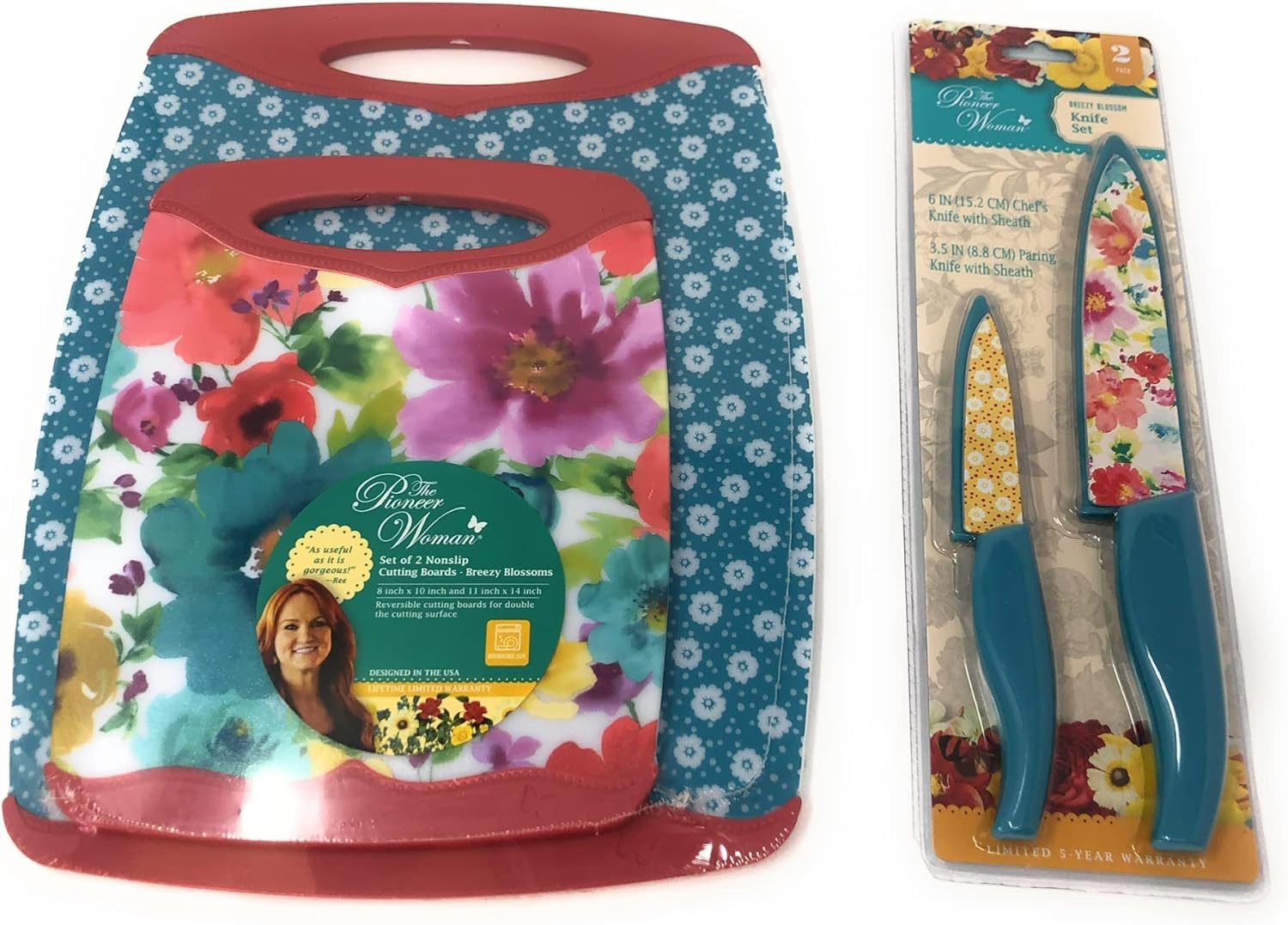 The Pioneer Woman Breezy Blossoms Non Slip Cutting Boards And Coordinating Set6