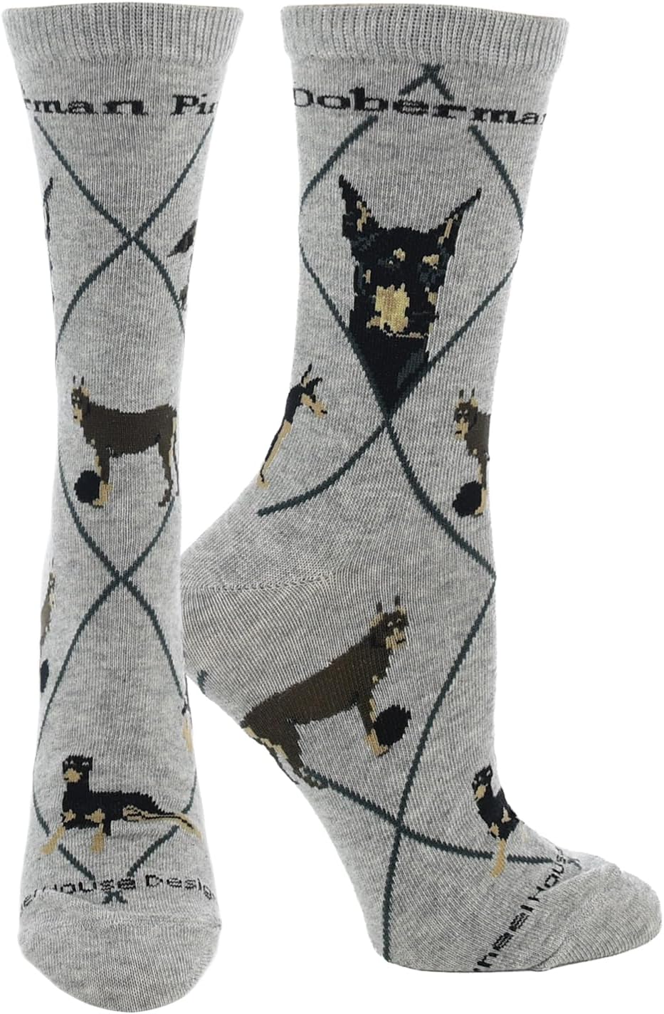 WHD Doberman Crew Socks for Women & Men | Gift for Dog Lovers, Cute Pet Socks