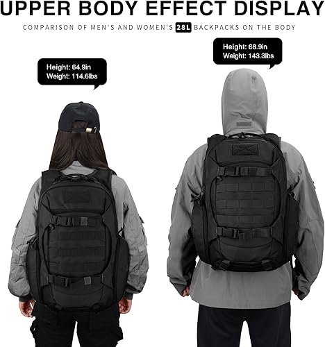 Miniatura 6 de Mardingtop Mochila táctica para hombres, mochila militar Molle para senderismo, mochila de motocicleta, mochila EDC de 28 L