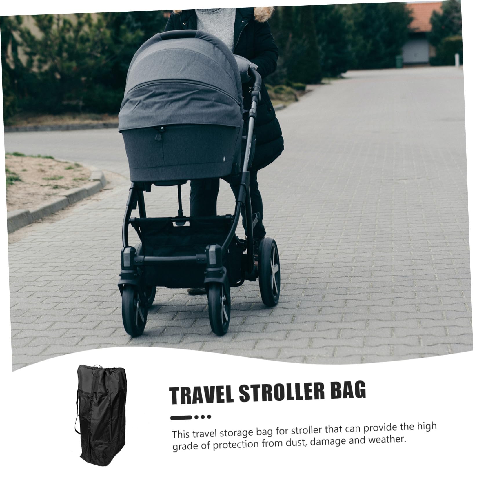 Borsa per Carrozzina da Viaggio per Aereo, Nylon Nero