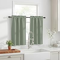 Vista 59 de NICETOWN Cenefas de Ventana Opacas con Aislamiento Térmico para Guardería - Paneles de Cortina con Bolsillo para Barra de Decoración del Hogar