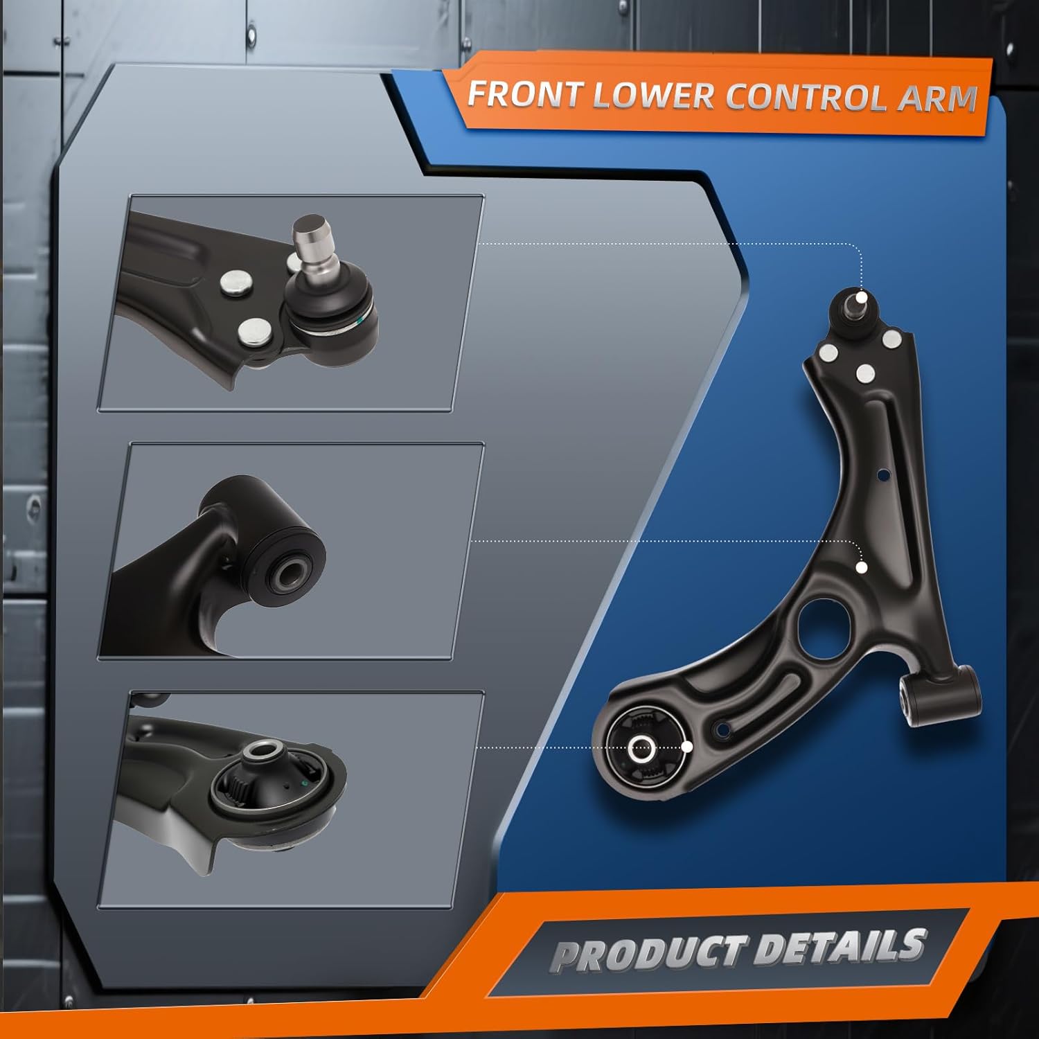 KEYOOG 10Pcs Front Lower Control Arm Kit w/Ball Joint Fit For 2012-2014 2015-2020 Chevy Sonic, Outer Inner Tie Rod End, Sway Bar Link, Boots (OE# K622426 K622428 K750630 EV800936 ES800929)