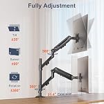 Dual Ultrawide Monitor Mount for 17-40-inches - Vertical and Parallel Dual Monitor Arm Heavy Duty, Holds up to 26.4 lbs per Arm, VESA 75/100 mm, Black
