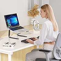Vista 7 de suptek Soporte de aluminio para laptop, soporte ergonómico desmontable para computadora portátil, elevador de computadora de metal, soporte de PC
