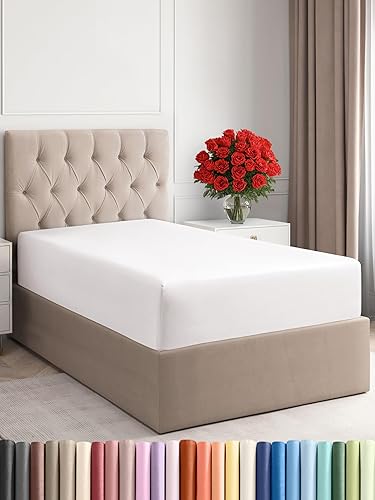 Miniatura 128 de King Fitted Bed Sheet - Bottom Single Fitted Sheet Only - Ultra-Soft Hotel Luxury Bedding w/ 8-16 Inch Deep Pockets - Breathable, Cooling & Wrinkle