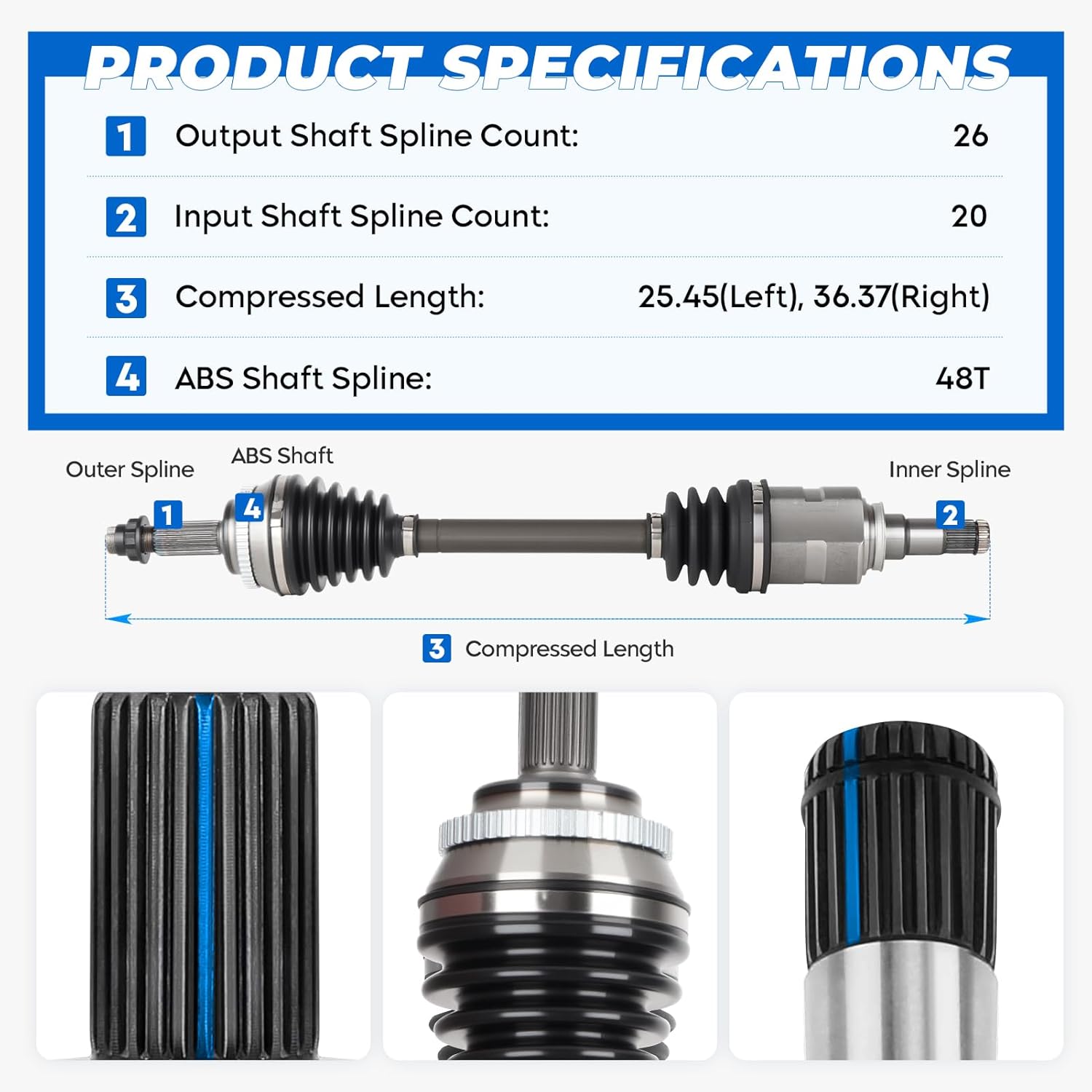 TadaMark 2PCs Front CV Axle Shaft Assembly Fit for Toyota Corolla 2009-2018, for Matrix 2003-2013(FWD Manual Trans), Fit for Pontiac Vibe 2003-2008(FWD Manual Trans)2009-2010, 1.8L Left & Right Side