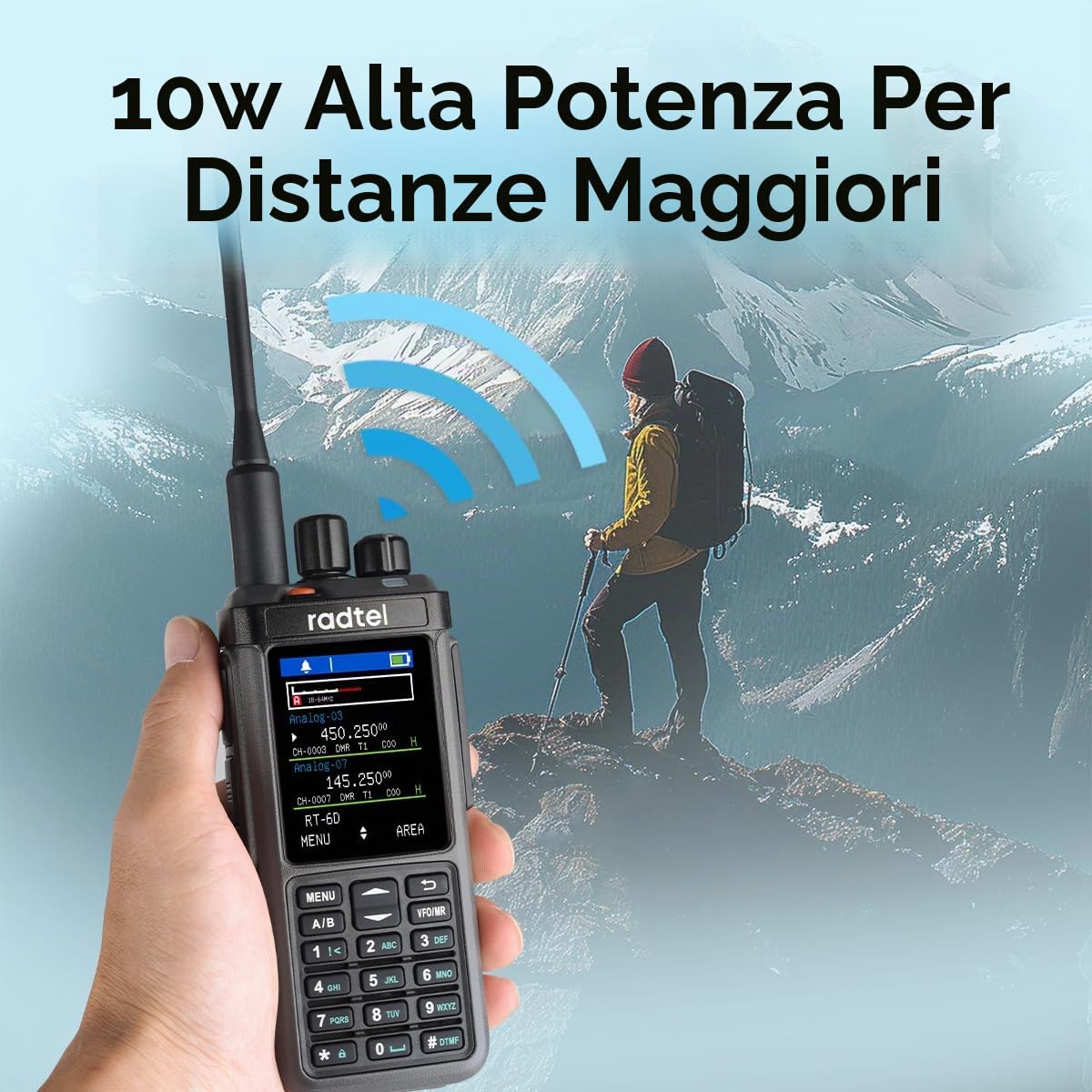 Radio Radtel RT-6D DMR, 500.000 contatti, walkie-talkie a doppia banda, doppio intervallo di tempo, radio bidirezionale, livello 1+2, radio amatoriale, 1024 canali