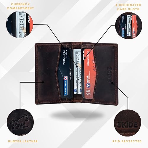 Miniatura 2 de SKiDE Cartera pequeña para hombre Cartera minimalista y cartera tarjetero Carteras delgadas para hombres y billetera delgada con bloqueo RFID
