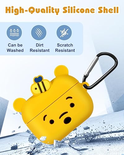 Miniatura 4 de Joyleop Funda para Airpods Pro 3 – Linda y divertida para mujeres, niñas, niños, femenina, diseño de dibujos animados 3D Kawaii Winni, funda