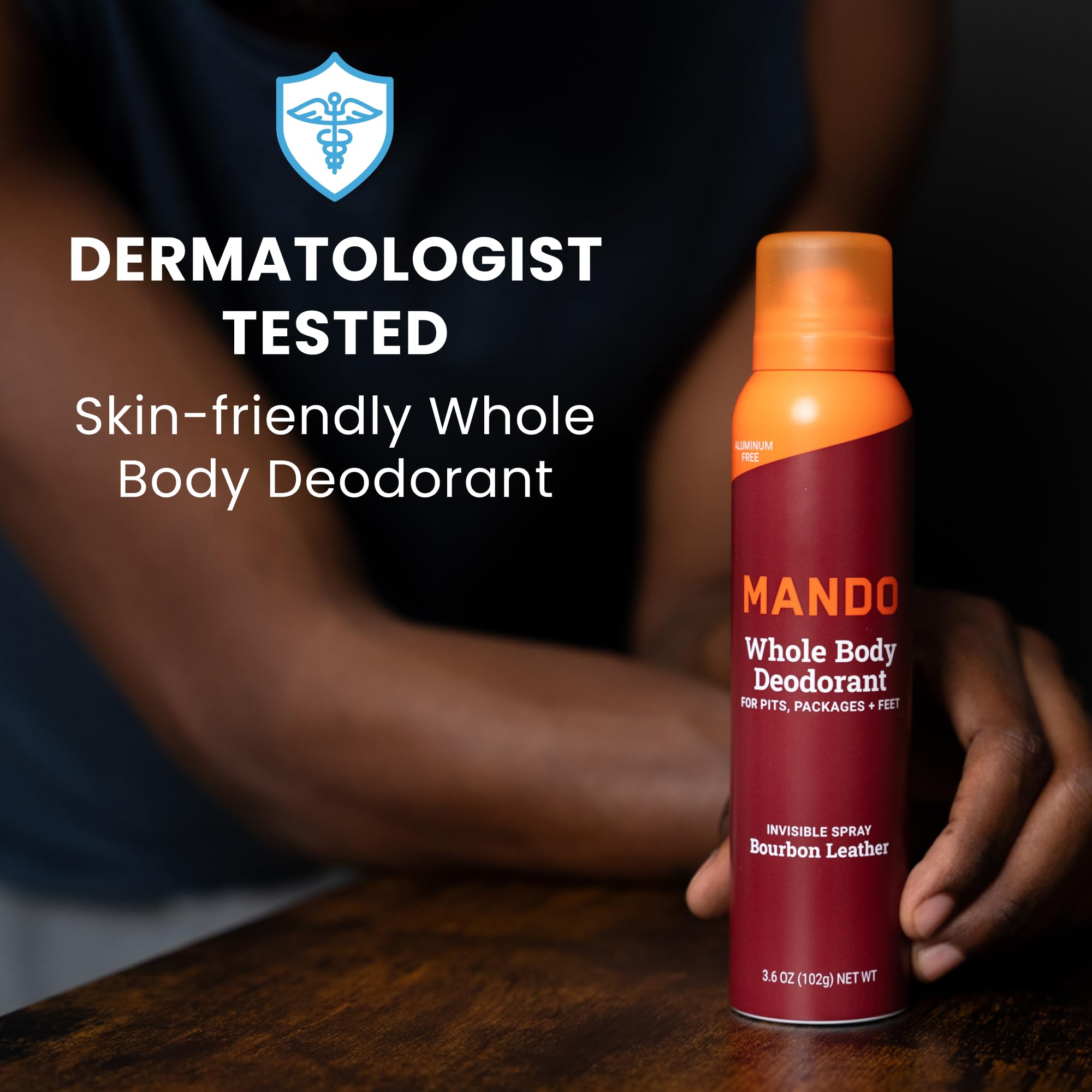 Mando Whole Body Deodorant Spray for Men, 72-Hour Odor Control, 2 Pack