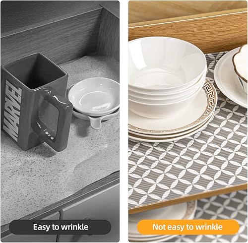 Miniatura 5 de Revestimiento de estante para armarios de cocina, 12 pulgadas x 30 pies, no adhesivo, rollo de revestimiento de cajones de cocina para