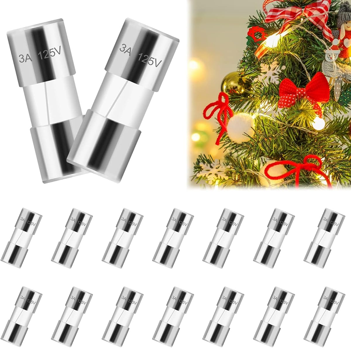 smseace 3A Christmas Light Fuses 20Pack