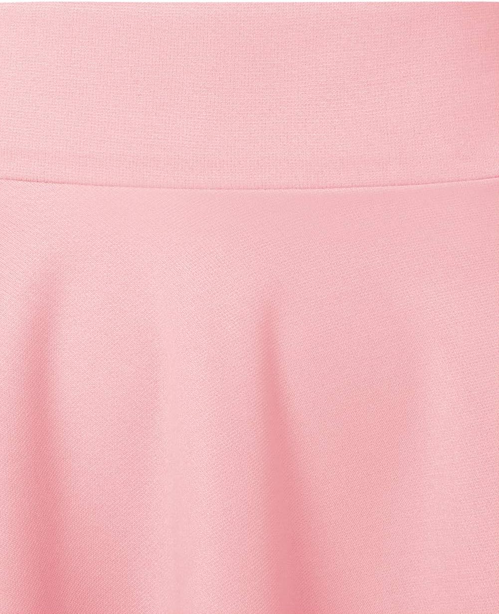 MuaDress Women's Girls Basic Mini Flared Skirt, Solid, Stretchy, Informal Skirts