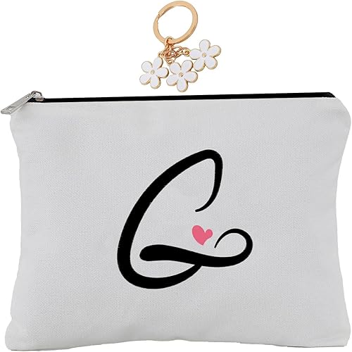 Miniatura 1 de A-Z Bolsa de cosméticos con combinación de letras bordadas, bolsa de regalo personalizada, bonita bolsa de maquillaje, adecuada para bodas,