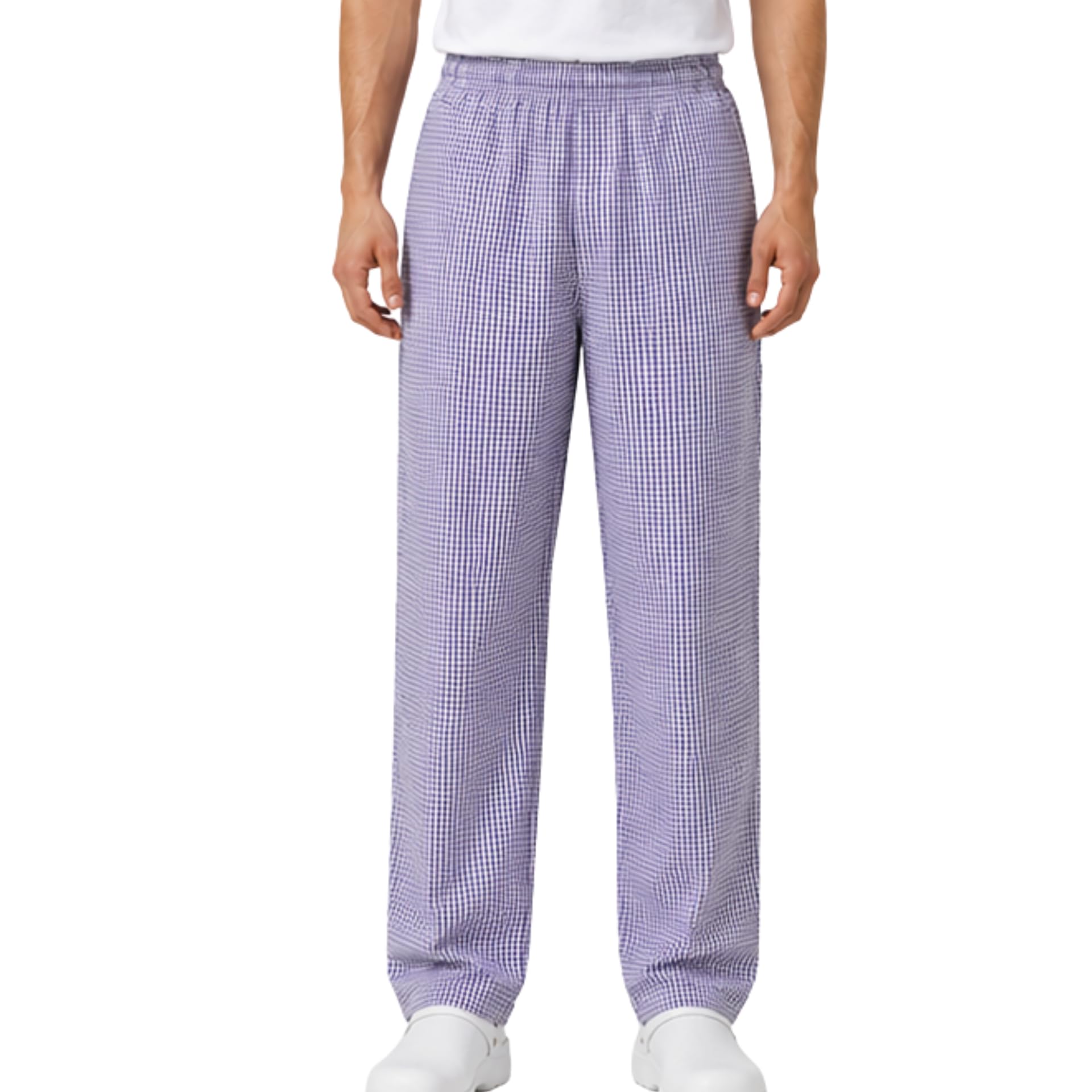 Maan Store Unisex Baggy Chef Pants Drawstring Cook Trousers for Men & Women Ideal for Bakers Food Service & Culinary Professionals Blue Puple/XL