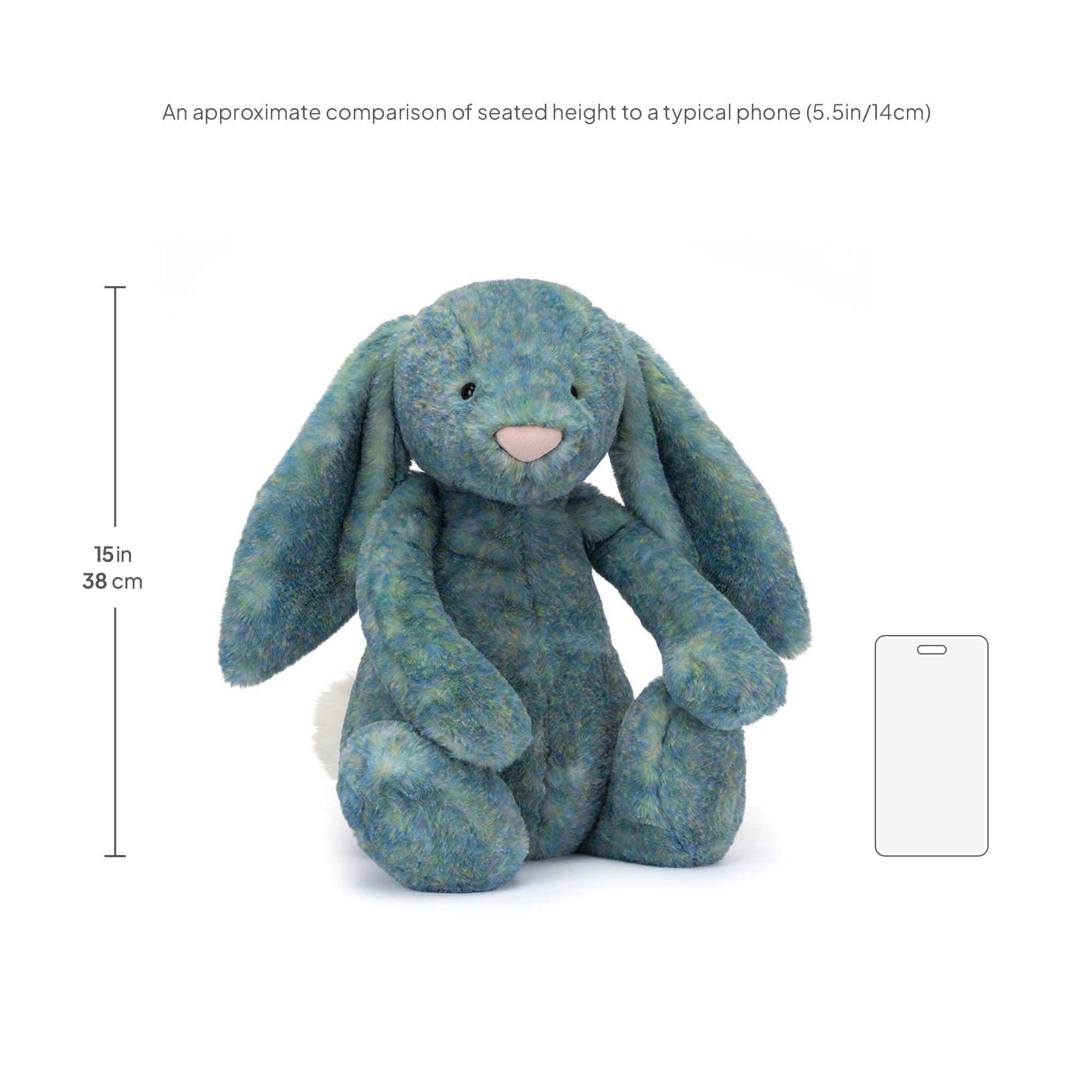 Amazon.co.jp: Jellycat Bashful Azure Luxe Bunny ぬいぐるみ 巨大 20