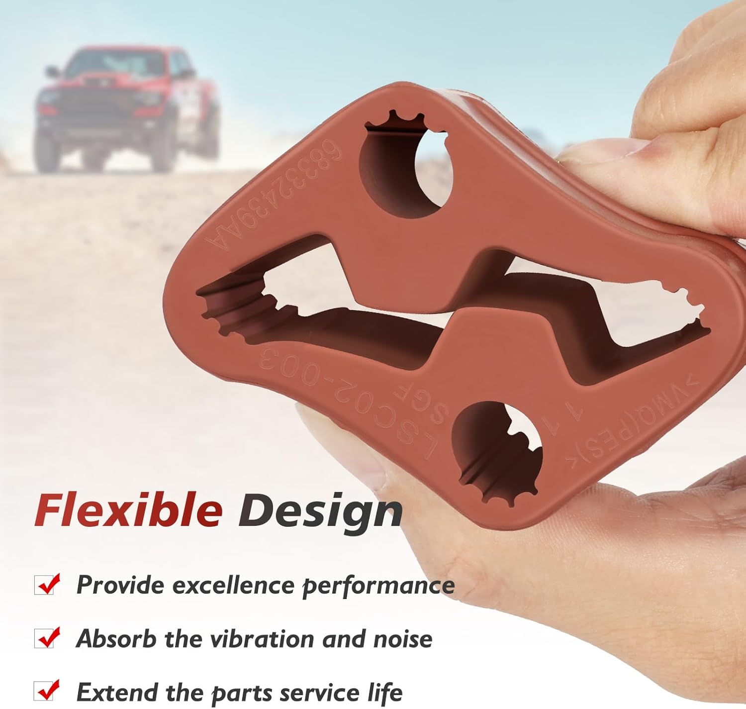 2pcs 68332439AA Rubber Exhaust Muffler Insulator Hanger Isolator Compatible with RAM 1500 3.0L/3.6L/5.7L/6.2L 4WD 2019-2025, Fit for 68268197AA Bracket