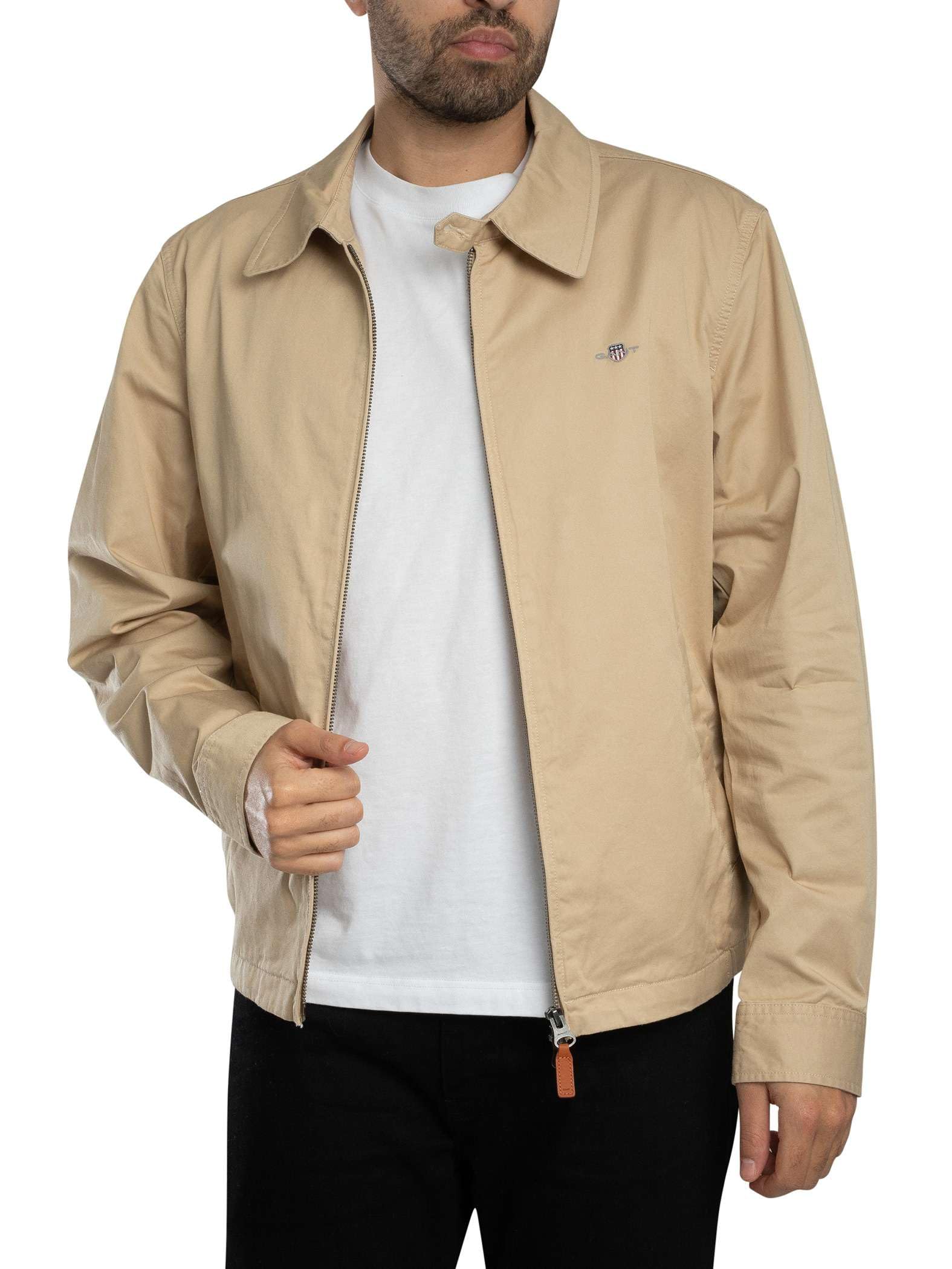 Gant Men's Oat Beige Cotton Windcheater Jacket