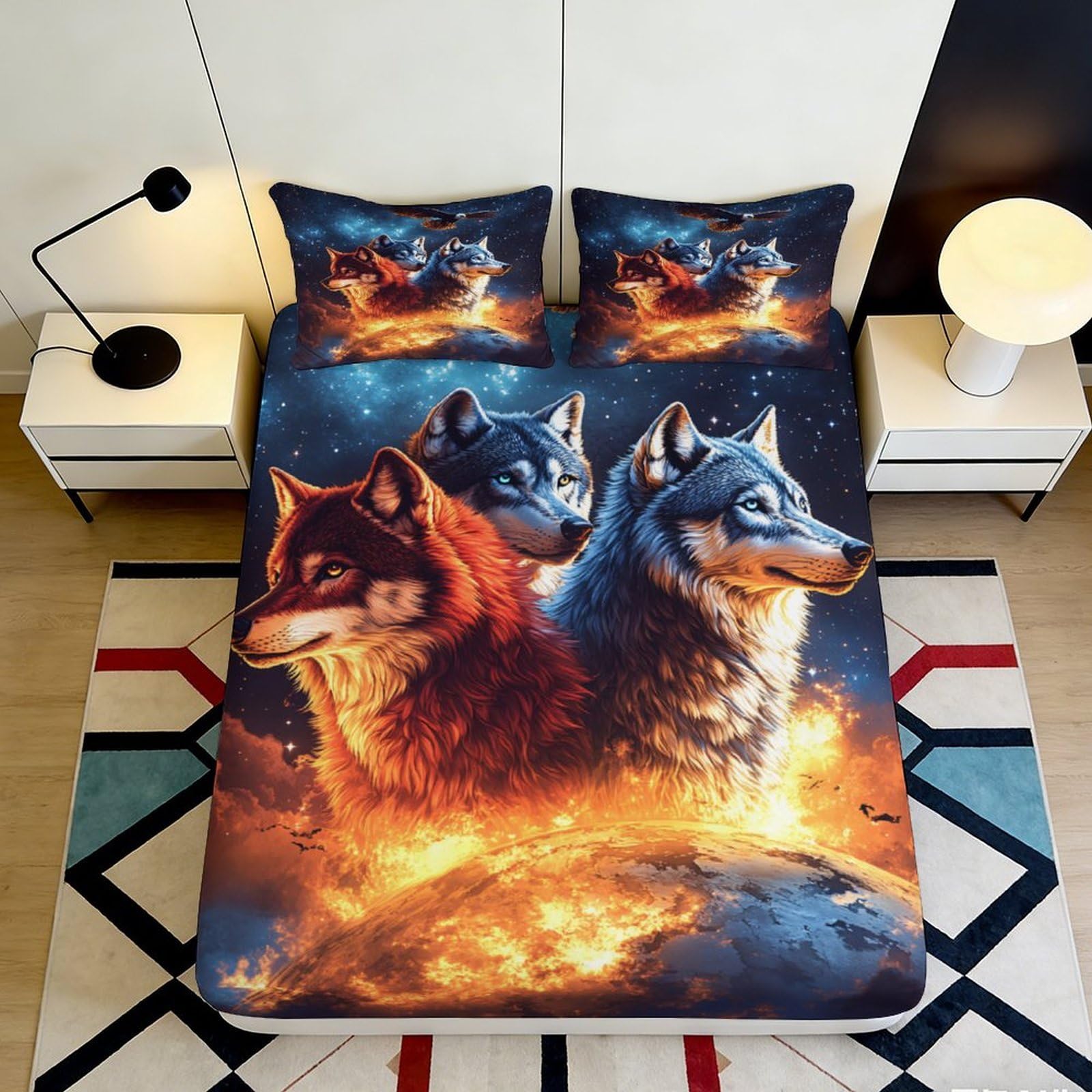 3D Printed Beagle Dog Fitted Sheet Microfiber Deep Pocket Non-Slip Bedroom Bedding Beagle Mattress Fitted Cover Washable 140x200x25cm