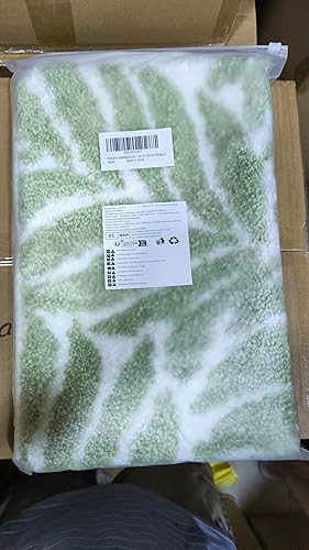 Miniatura 10 de Homantic Alfombras de baño de hojas verdes hierba, antideslizantes, lavables a máquina, para decoración de baño, alfombras absorbentes de agua para