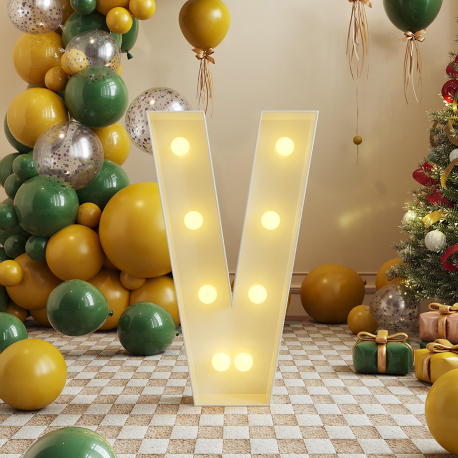 3FT Marquee Light Up Letters V,arty Decor Large Marquee Light Up Letters, Foam Board Set for Birthdays,Weddings,Baby Anniversaries, Easy to Assemble,V,91.5cm/36in — image 1