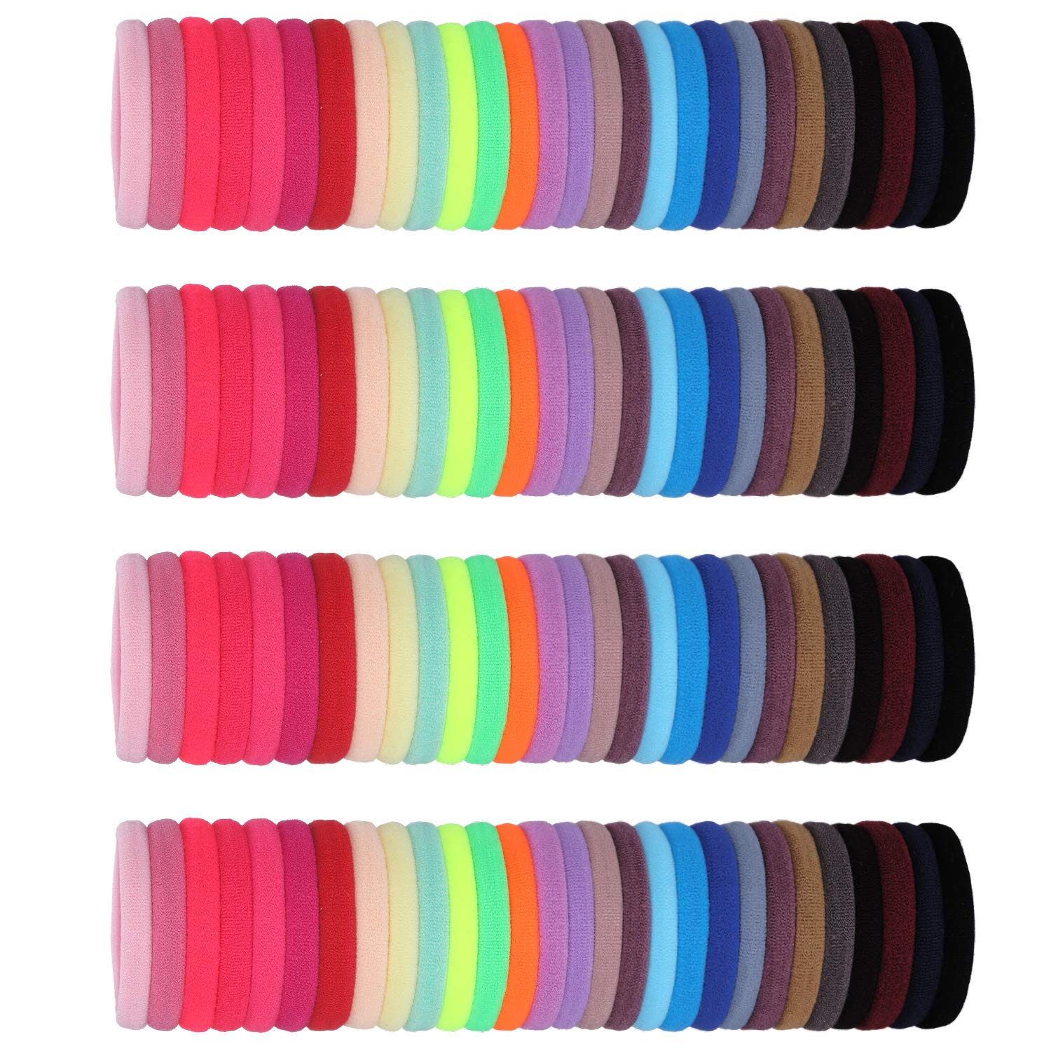 200 Pieces Seamless Hair Ties Thick Elastic Hair Bands Soft Stretchy Ponytail Holders for Women Girls (Multi-Color)