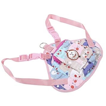 Adjustable Dog Cartoon Backpack, Convenient Dog Cartoon Backpack Multifunctional for Large Dogs for Outdoor for Travel for Small Dogs(Cartoon Printed School Bag-Pink Cat, L)