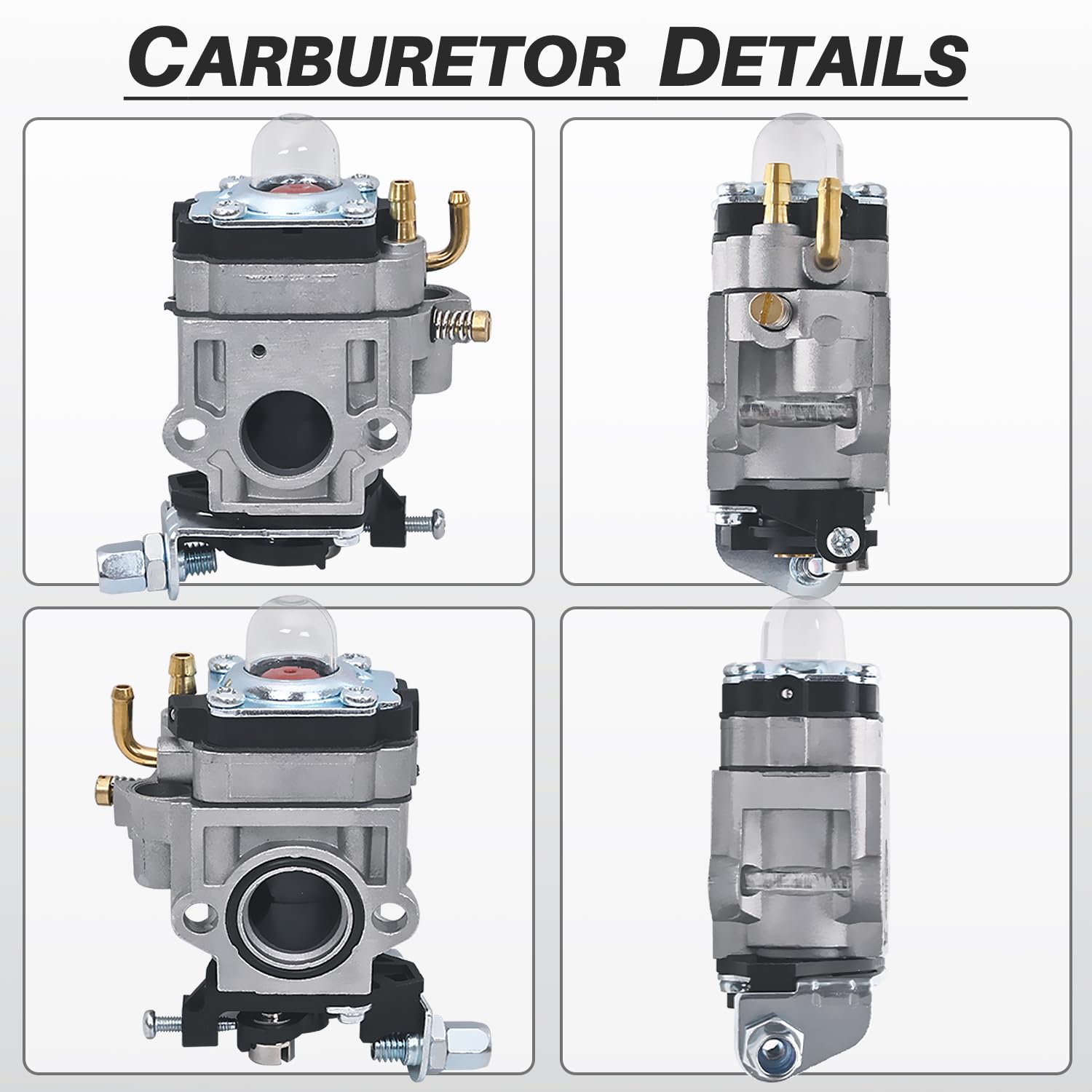 Kit Carburatore per 52cc 49cc 43cc Decespugliatore, JRISBO Motore Ricambi compatibile con BU-KO 52 CC Kit Carburatore include Carburetor, Guarnizione, Candela, Filtro Aria, Valvole