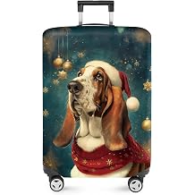 FOREVER QUEEN Christmas Cut Dog Luggage Cover Suitcase Protector Suitcase Cover Anti-Scratch,Stretchable Bag Cover Washable Durable Polyester