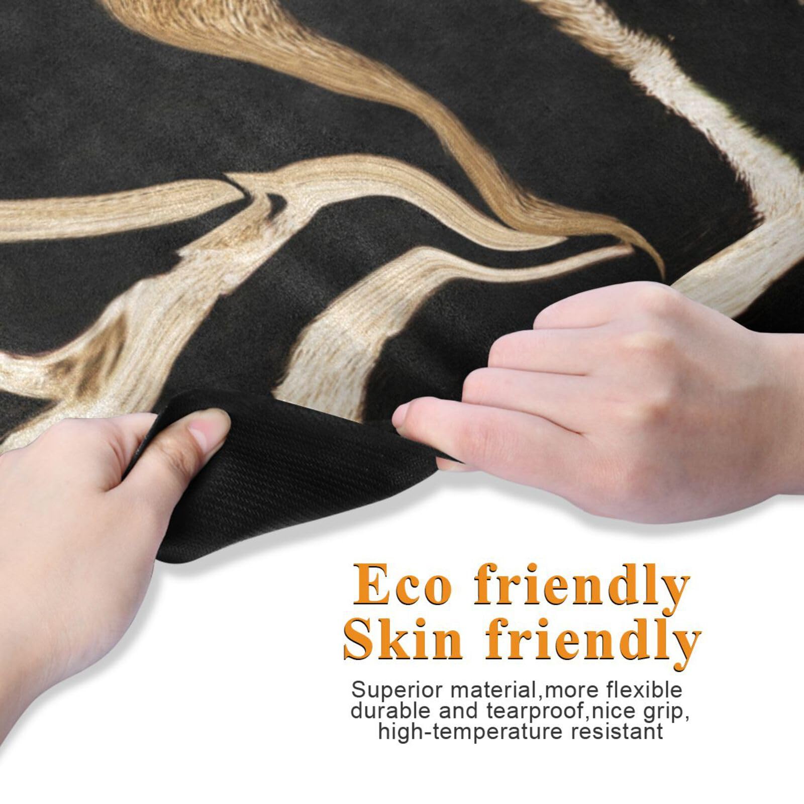 BOENLE Silver-black Zebra Print Yoga Mat for Home Workout Fitness Mat for Women Non Slip Exercise Mats with Storage Bag