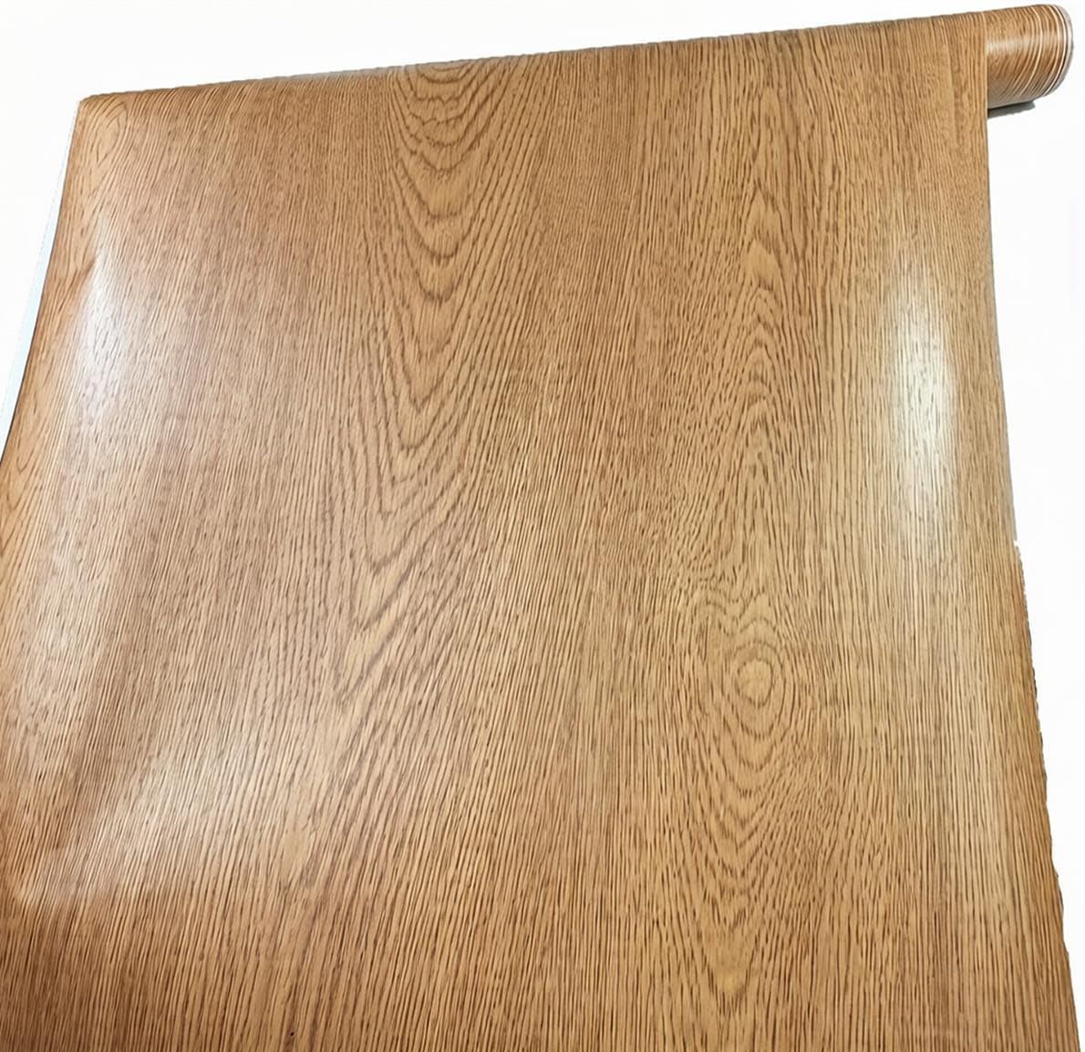 TOOLDECO Peel Stick Wood Grain Wallpaper Countertop Paper Funitures Decorative Vinyl Sticker (15.8X79Inch, Light orange shade) (15.8Inch*79Inch)