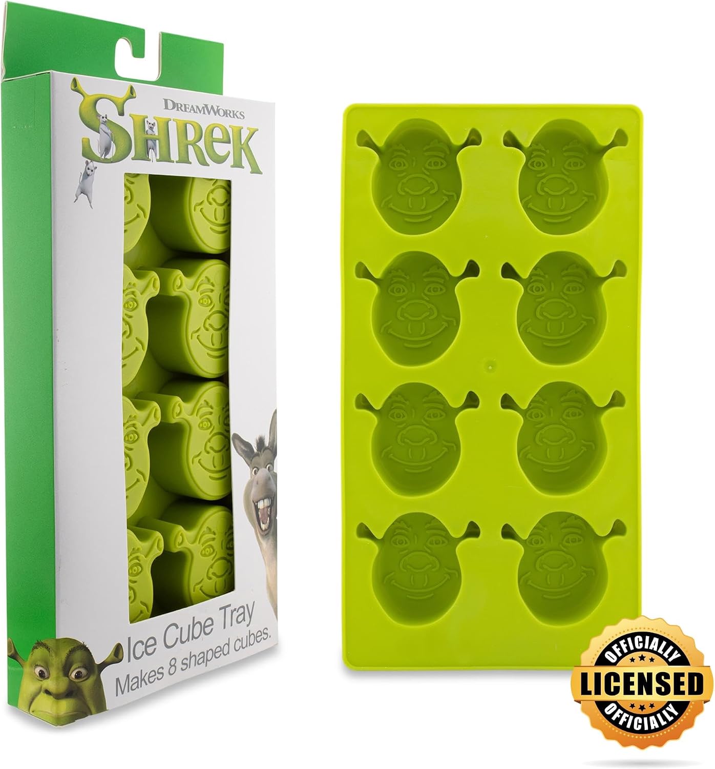 Shrek Flexible Silicone Mold Ice Cube Tray In Character Shapes | Reusable Ice Mold For Freezer | Makes 8 Cubes