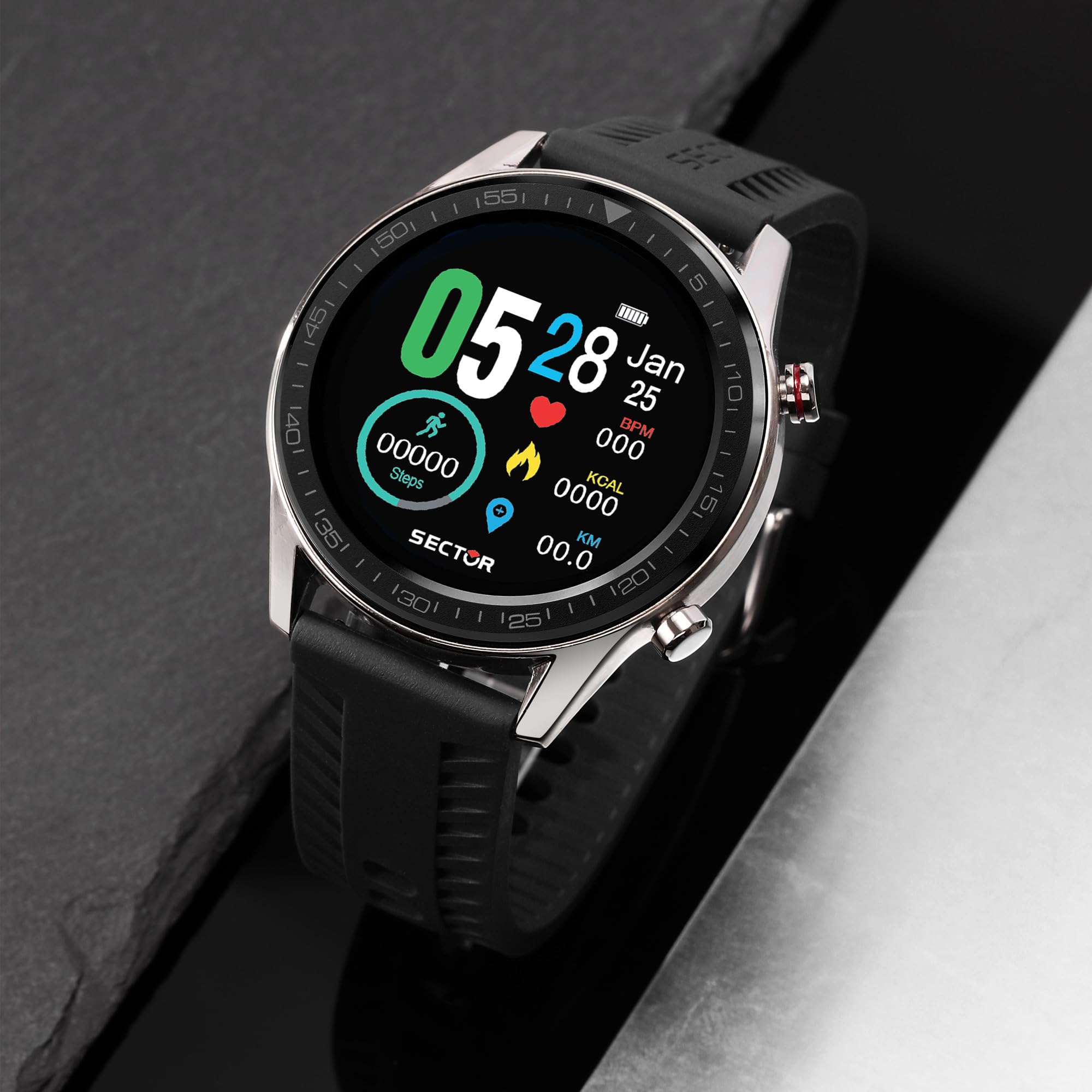 Wristwatch Smartwatches Fashion męska mid-34311, czarny, 46mm, ciągnąć