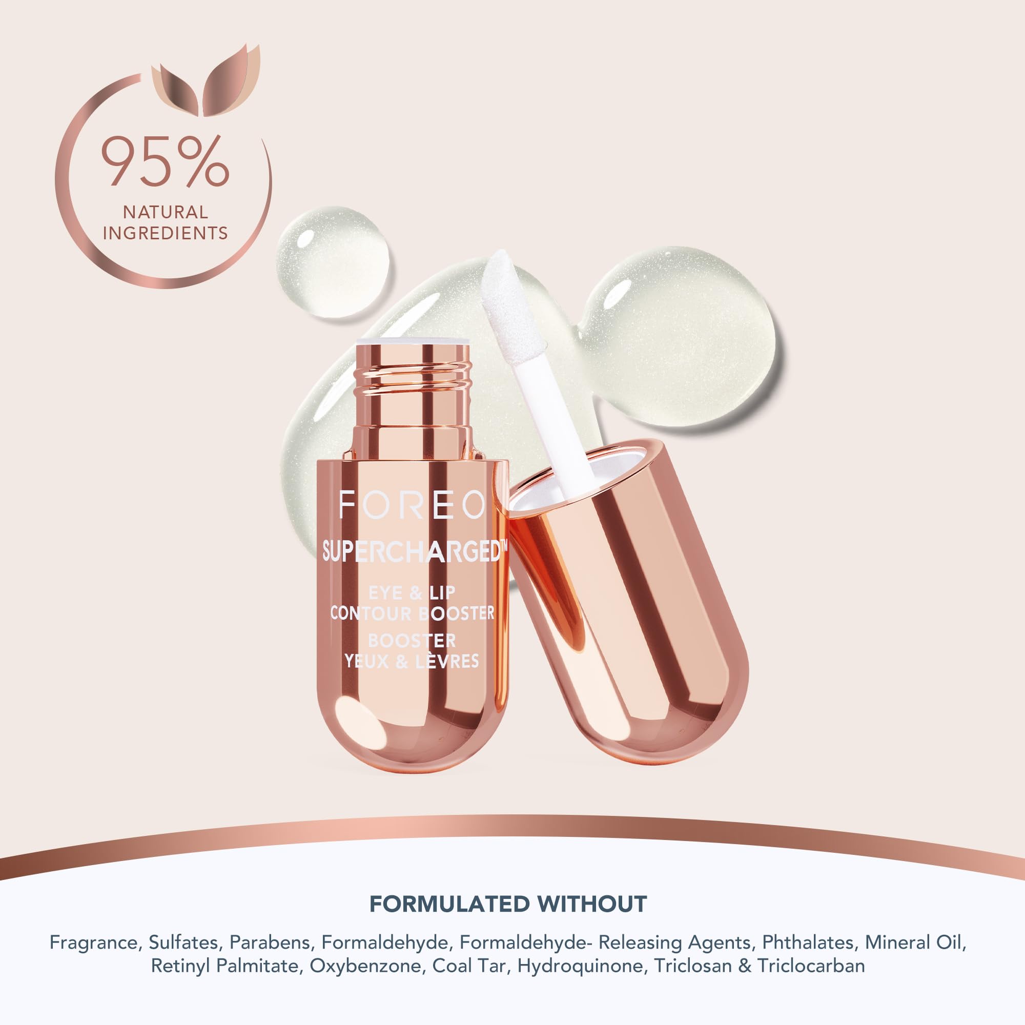 FOREO SUPERCHARGED Eye & Lip Contour Booster Serum - Conductive Gel - Niacinamide Serum - Anti Aging Serum - Lip Plumping & Puffy Eyes Treatment - Practical Travel Size - 3 x 0.12 fl.oz. Capsules