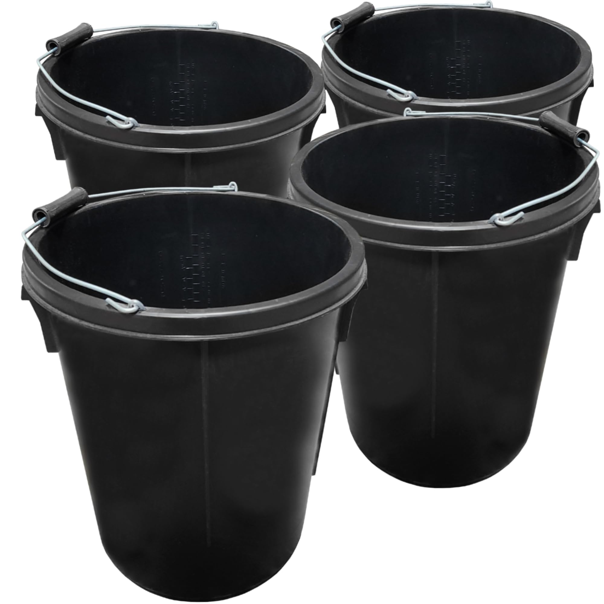 X4 25L Plaster Bucket For Building Mixing And Holding Water- Black 5061086700883