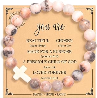 Christmas Christian Gifts for Women, Stocking Stuffers Gifts Cross Bracelet, Inspirational Religious Birthday Bracelet for Her/Mom/Grandma/Daughter/Granddaughter/Friends/Sister/Godmother, Jesus Faith Jewelry