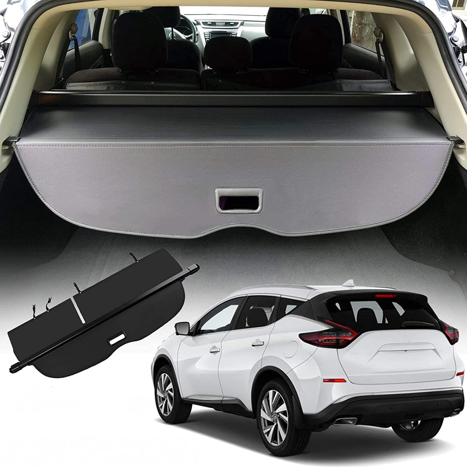 CARORMOKERetractable Cargo Cover Luggage Cover Privacy Shade Trunk Cover Security Shield Black Compatible with 2015-2020 Nissan Murano