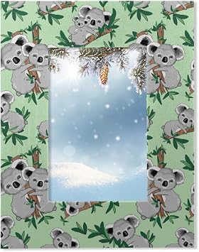 Cute Koalas 4x6 Picture Frame Picture Frames for Tabletop Display Wall Mounting Solid Wood Picture Frame with Acrylic Fits 4x6 or 3.5x5 Pictures for Home Office Decor Photo Display