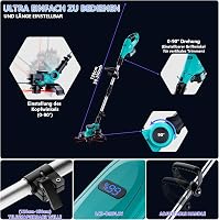 Olubfdh 21V 1000W Akkumulátoros Fűnyíró Brushless Motor 3in1 Forgatható Fej 7