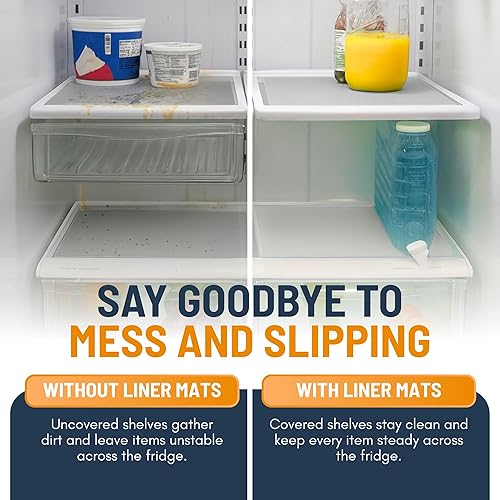 Miniatura 5 de Refrigerator Liners for Shelves (8 Pack) by Linda’s Essentials - Non-Adhesive Drawer and Shelf Liner, BPA-Free Fridge Mats for Kitchen & Cabinets