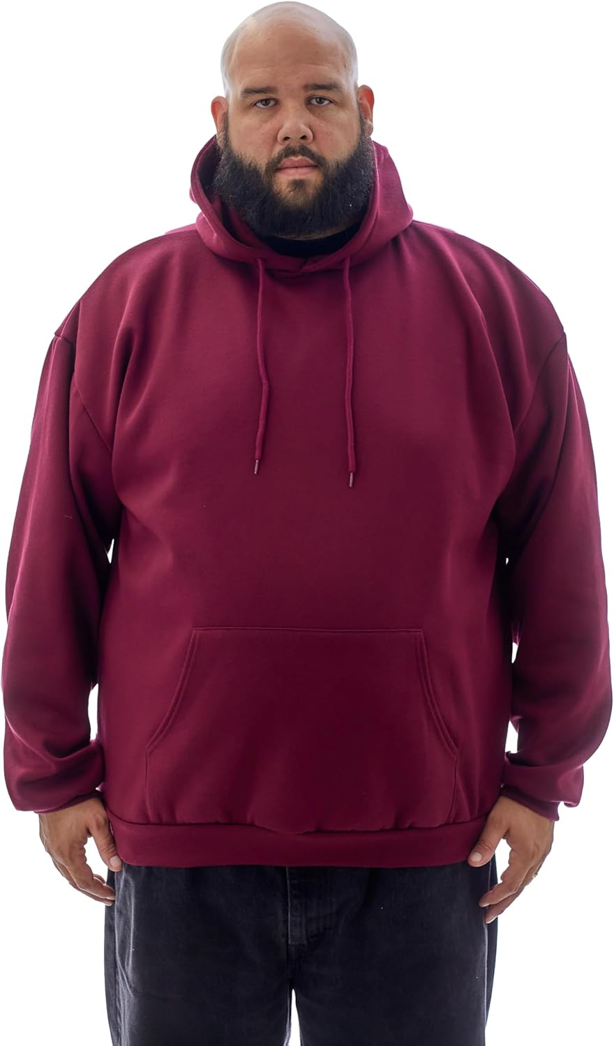 JC DISTRO USA-made Men's Big Size Mid-Weight Fleece Hoodie & Crewneck Sweatshirt, Big2XL - Big7XL
