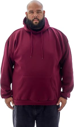 JC DISTRO USA-made Mens Big Size Mid-Weight Fleece Hoodie & Crewneck Sweatshirt, Big2XL - Big7XL