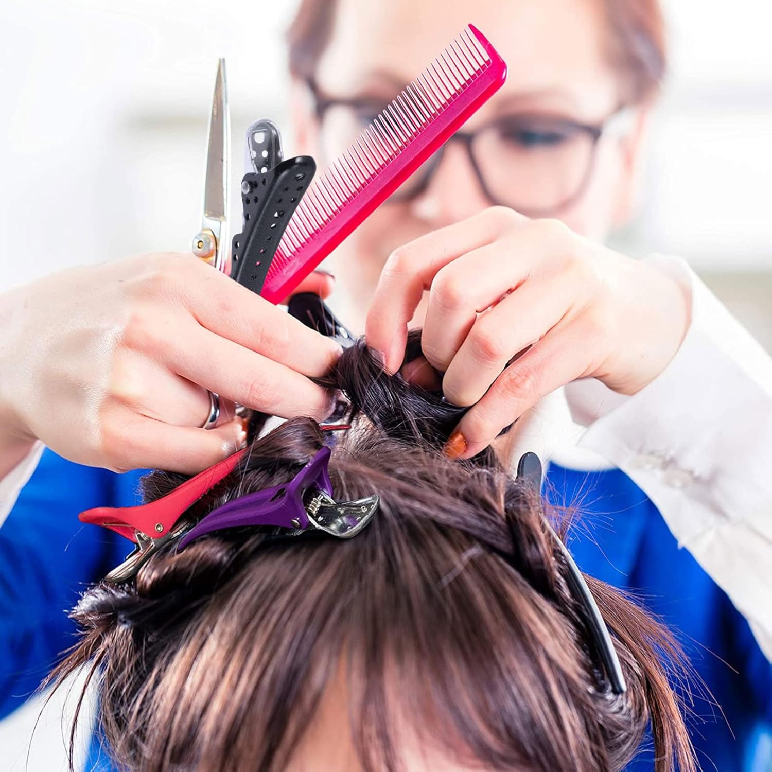 年末年始大決算 Bestoyard ダッカールピン 美容師 前髪 髪留め ヘアクリップ 黒 ヘアピン 業務用 プロ用 しっかり メンズ レディース 6個セット 黒い Wisp Mx