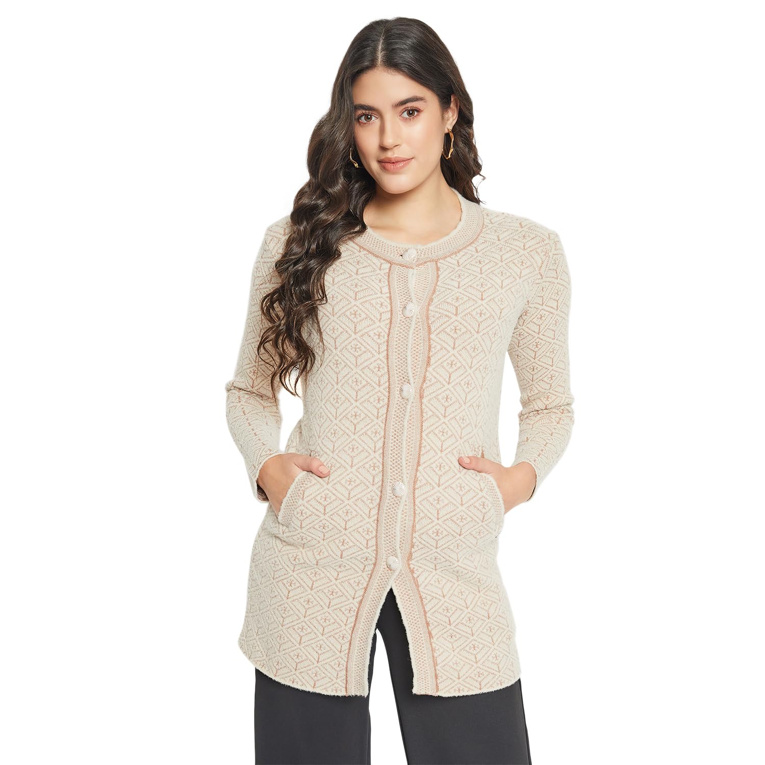 duke Stardust Women Self Design Long Cardigan-picture-29