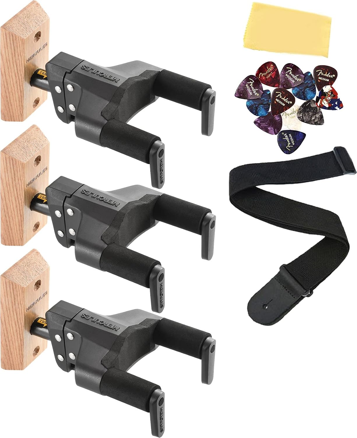 Hercules Auto-Swivel Guitar Hanger with Wood Base (3 Pack)