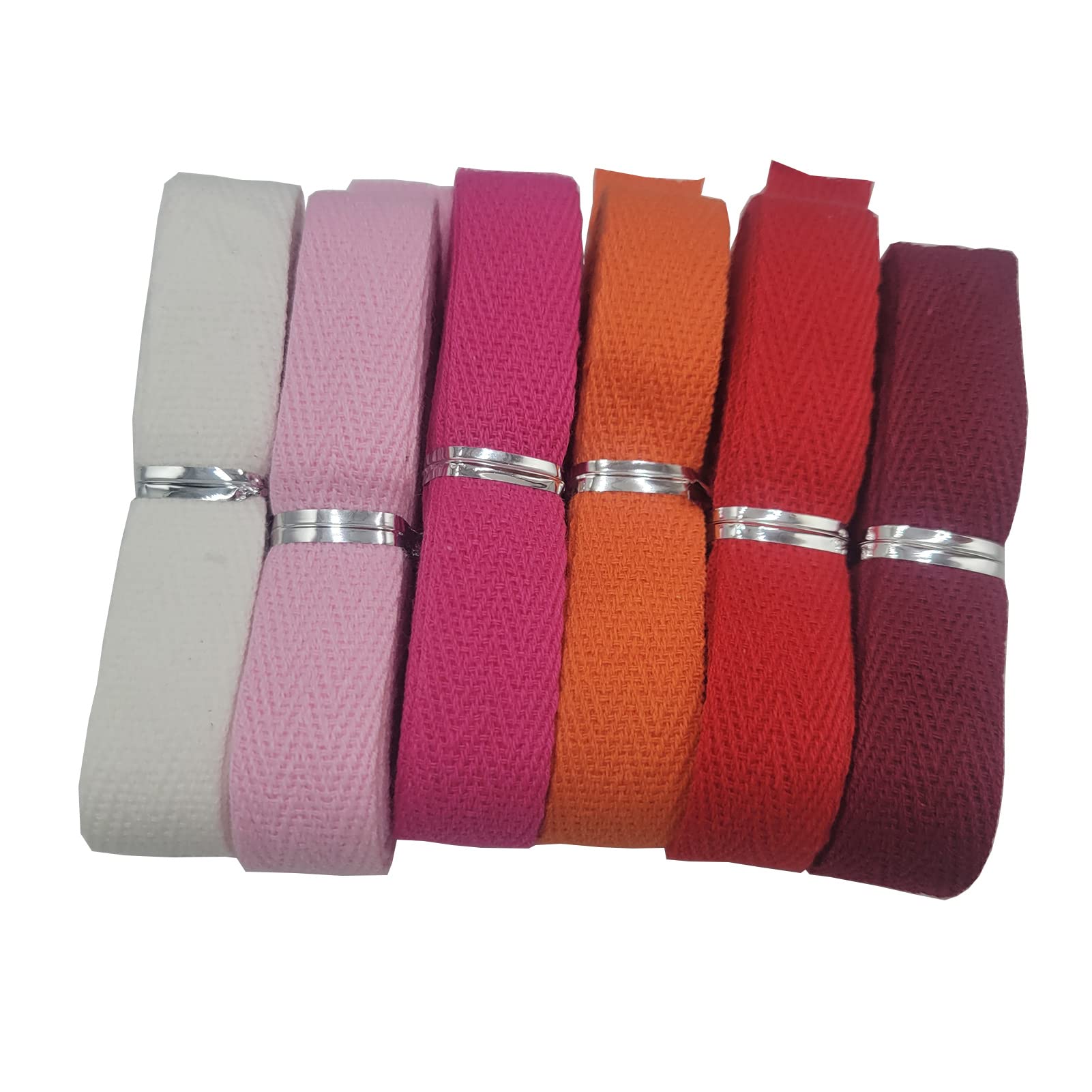 Cinta de espiga de 5/8 pulgadas, 25 colores mezclados, 50 yardas, cinta de sarga de algodón, cinta de bies natural para costura, encuadernación, envoltura de regalos, manualidades, costura