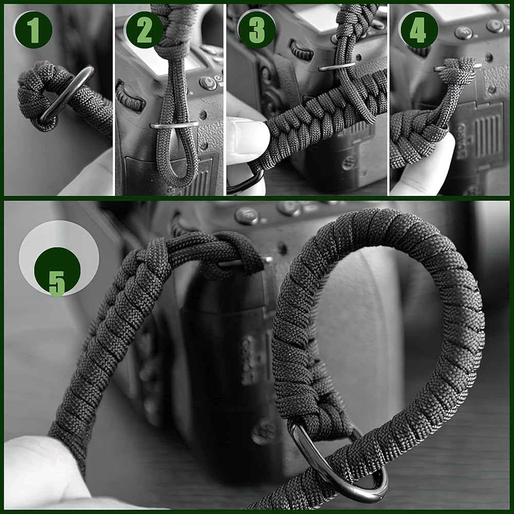 Cinghia Da Polso In Paracord 550 Per Fotocamere - Compatibile Con Canon, Sony, Nikon E Altri - Foto 7