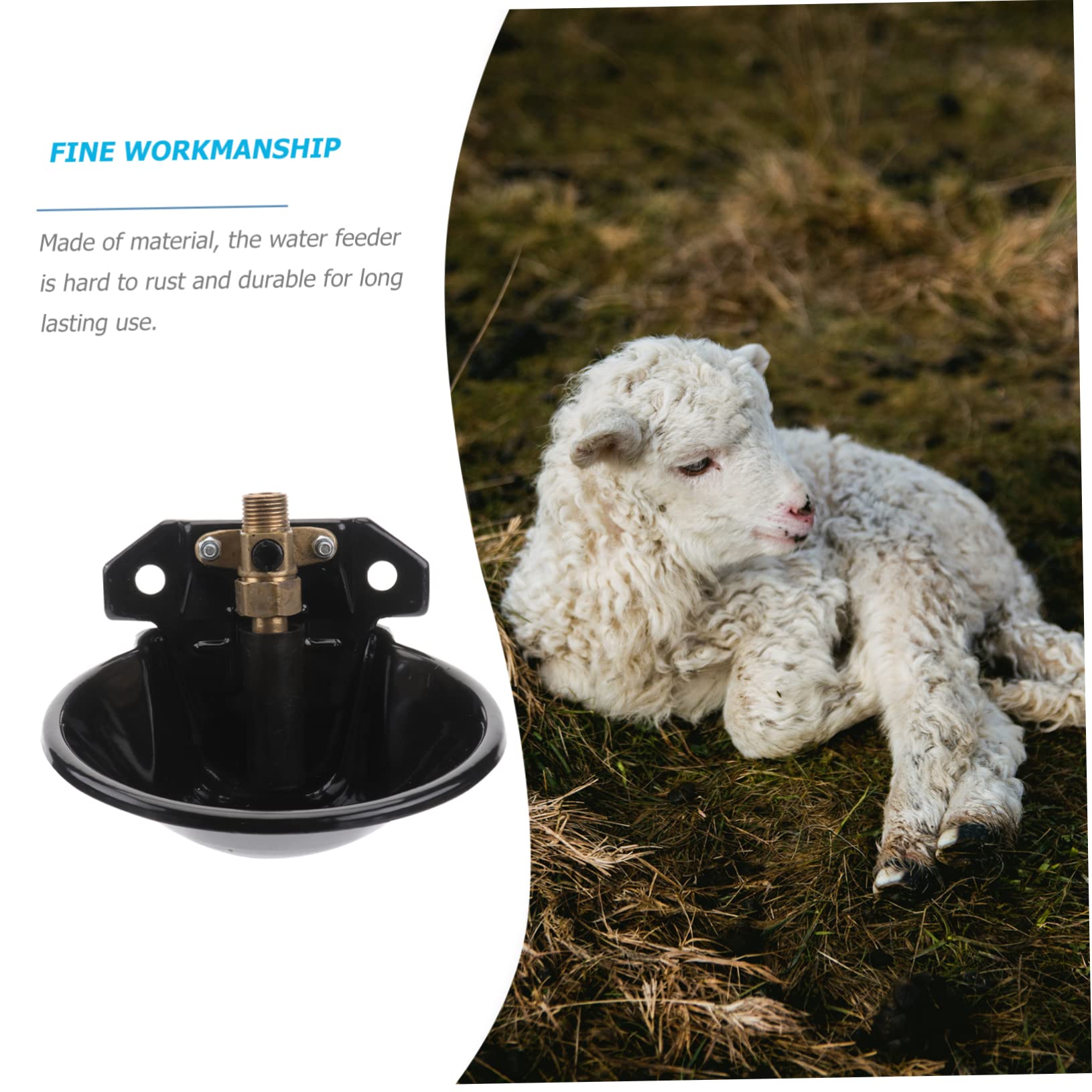 Bebedero Automático Negro Ovejas para Hierro y Cobre para Granja | Nivel de Agua Estable, Resistente Oxidación, Uso en Campo, Compatible Vacas y Cabras