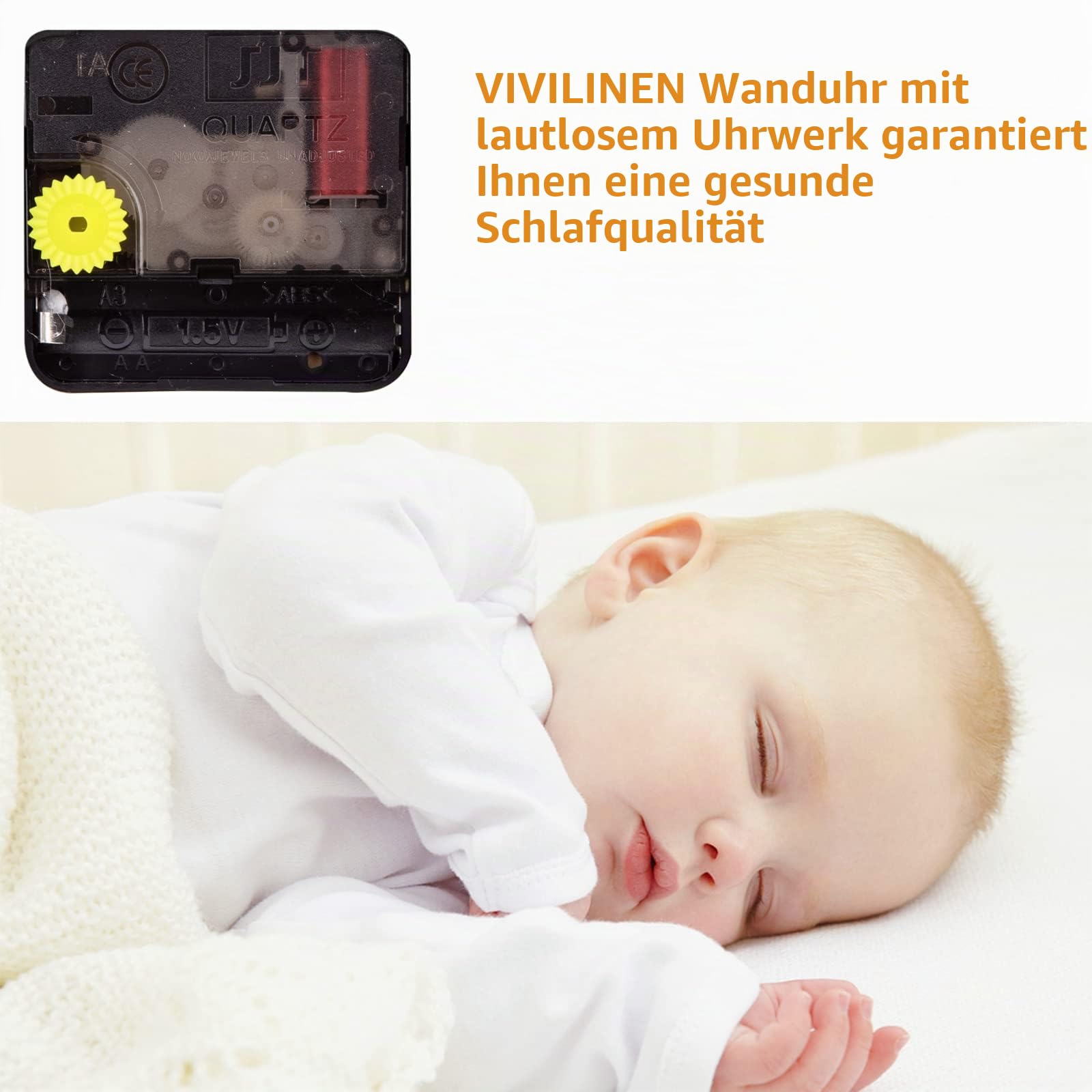 VIVILINEN Große Wanduhr Holz 40cm mit Metallrahmen Wanduhr Lautlos | Moderne Wanduhr ohne Tickgeräusche Ausgefallene Wanduhren für Wohnzimmer, Küche, Büro, Quarzwerk, Batteriebetriebene