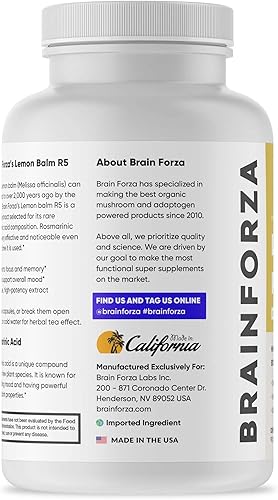 Miniatura 2 de Brain Forza Cápsulas de extracto de bálsamo de limón europeo - Extracto estandarizado 5% ácido rosmarínico, 90 cápsulas